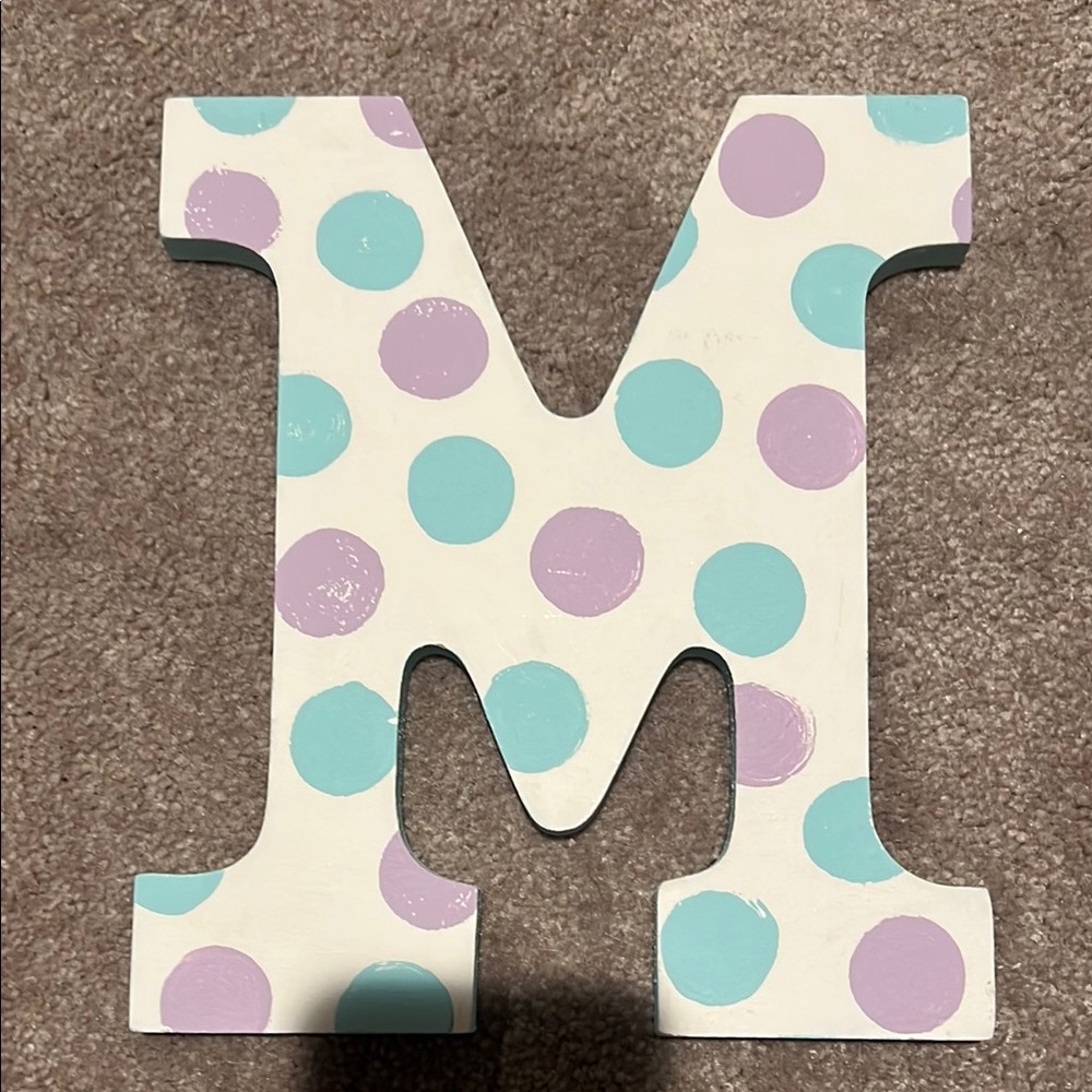 Craft Blue and Purple Polka Dot Art Letter M